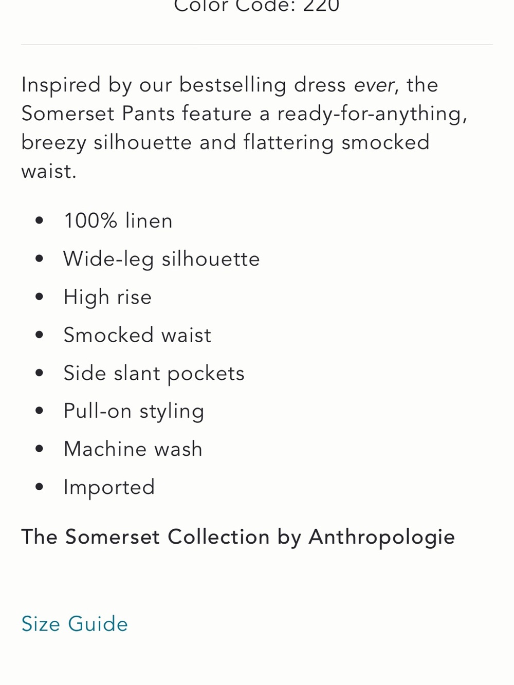 Anthropologie Somerset linen Wide-Leg Pant in Brownstone XS - Picture 3 of 5